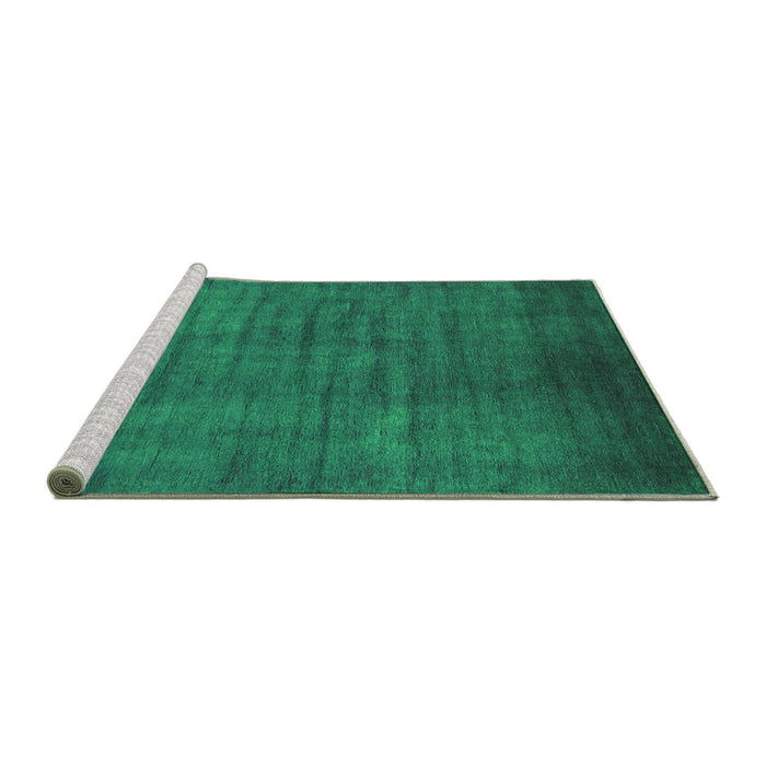 Sideview of Machine Washable Oriental Green Industrial Area Rugs, wshurb1553grn