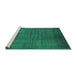 Sideview of Machine Washable Oriental Green Industrial Area Rugs, wshurb1553grn