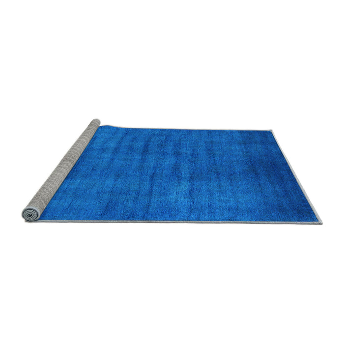 Sideview of Machine Washable Oriental Light Blue Industrial Rug, wshurb1553lblu