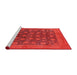 Sideview of Machine Washable Industrial Modern Red Rug, wshurb1554