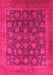 Machine Washable Oriental Pink Industrial Rug, wshurb1554pnk