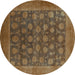 Round Oriental Turquoise Industrial Rug, urb1554turq