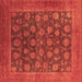 Square Oriental Brown Industrial Rug, urb1554brn