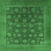 Square Oriental Emerald Green Industrial Rug, urb1554emgrn