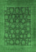 Machine Washable Oriental Emerald Green Industrial Area Rugs, wshurb1554emgrn