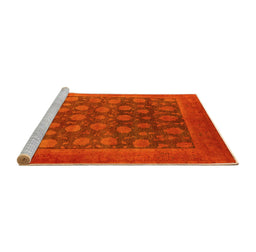 Sideview of Machine Washable Oriental Yellow Industrial Rug, wshurb1554yw