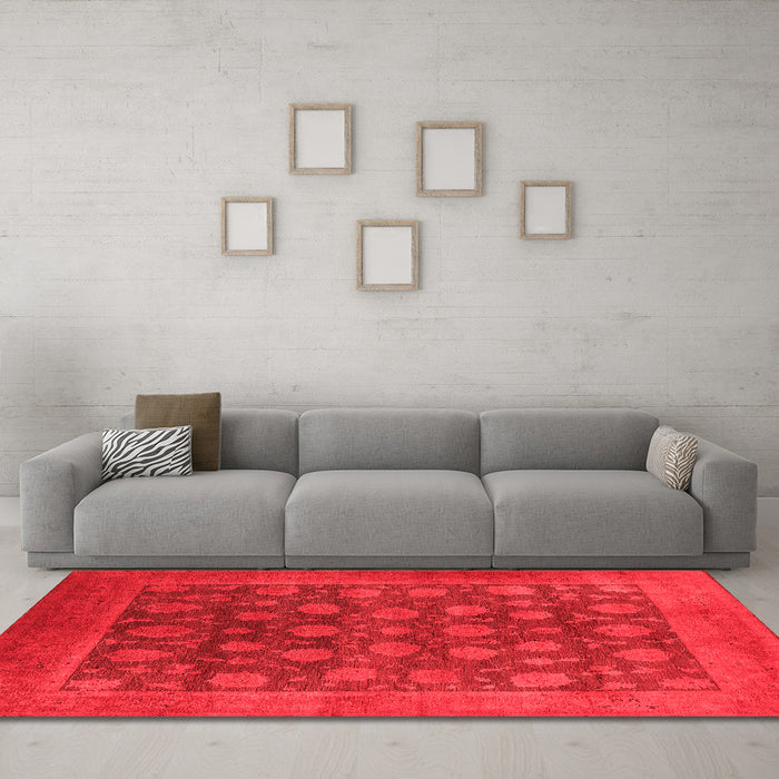 Industrial Red Washable Rugs