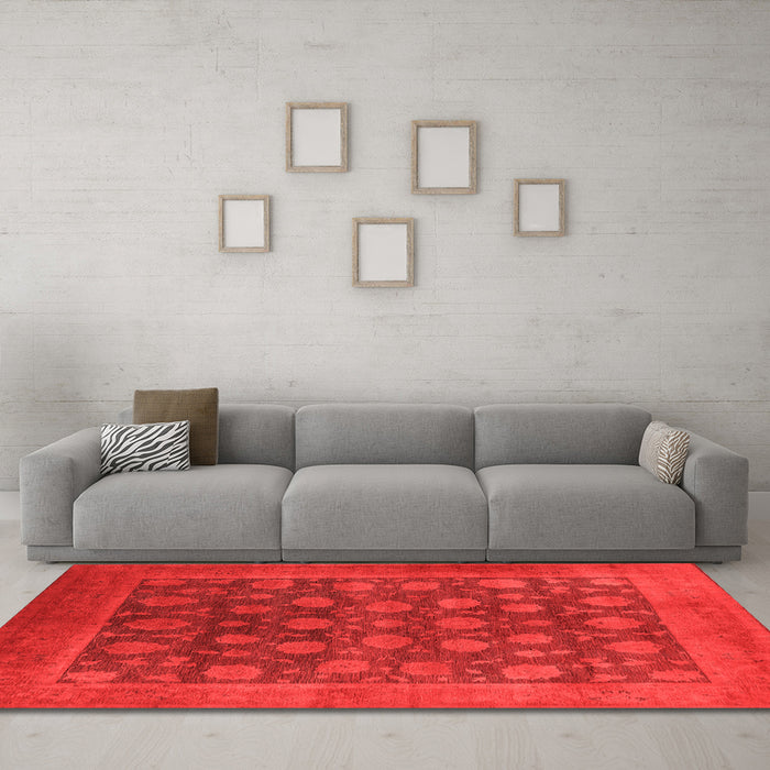 Machine Washable Oriental Orange Industrial Area Rugs in a Living Room, wshurb1554org