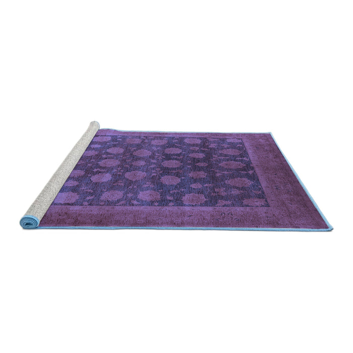 Sideview of Machine Washable Oriental Blue Industrial Rug, wshurb1554blu