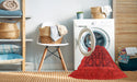 Machine Washable Industrial Modern Red Rug in a Washing Machine, wshurb1554