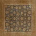 Square Oriental Turquoise Industrial Rug, urb1554turq