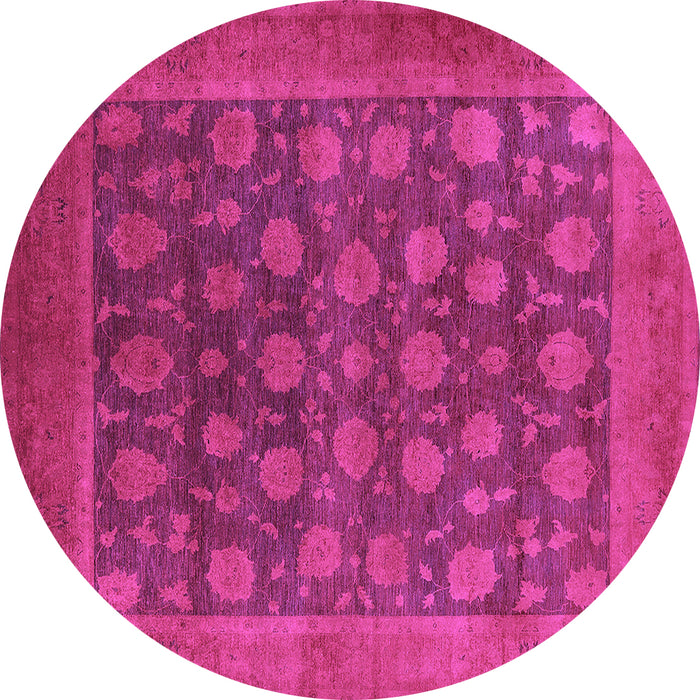 Round Oriental Purple Industrial Rug, urb1554pur