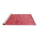 Sideview of Machine Washable Industrial Modern Red Rug, wshurb1555