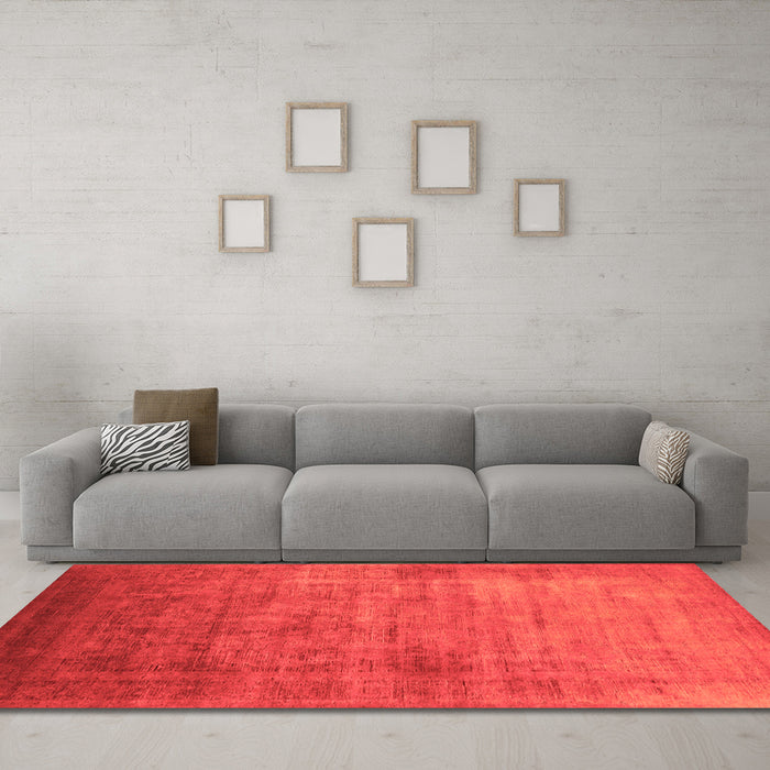 Machine Washable Oriental Orange Industrial Area Rugs in a Living Room, wshurb1555org