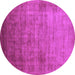 Round Oriental Purple Industrial Rug, urb1555pur