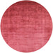 Round Machine Washable Industrial Modern Red Rug, wshurb1555