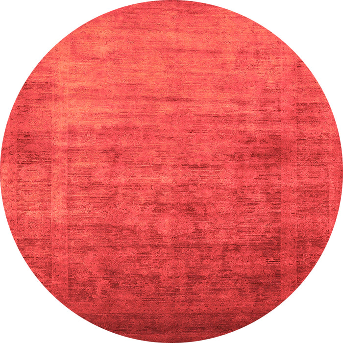 Round Oriental Orange Industrial Rug, urb1555org