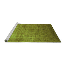 Sideview of Machine Washable Oriental Green Industrial Area Rugs, wshurb1555grn