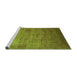 Sideview of Machine Washable Oriental Green Industrial Area Rugs, wshurb1555grn