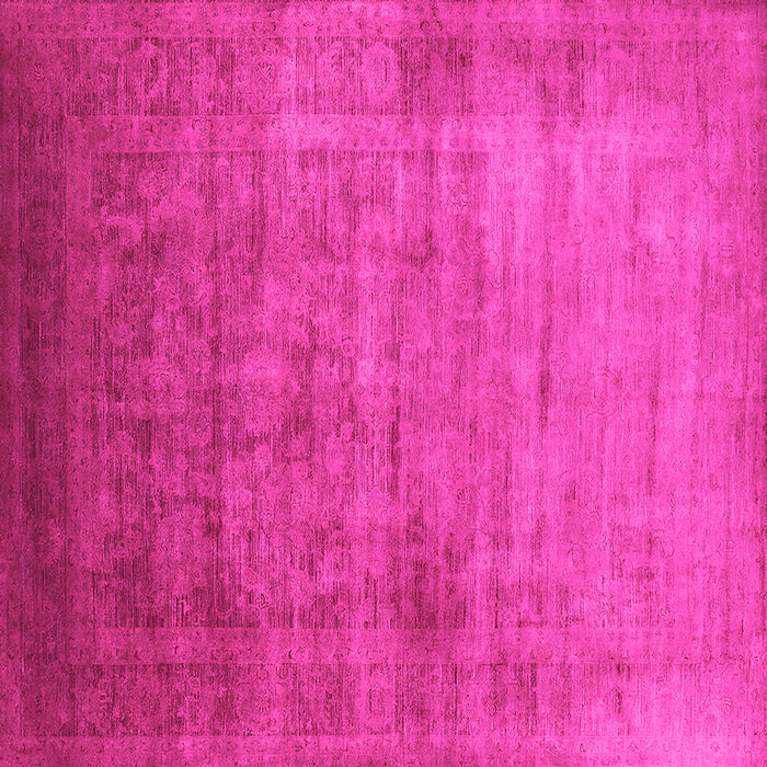 Square Machine Washable Oriental Pink Industrial Rug, wshurb1555pnk