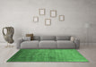 Machine Washable Oriental Emerald Green Industrial Area Rugs in a Living Room,, wshurb1555emgrn