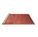 Sideview of Machine Washable Oriental Brown Industrial Rug, wshurb1555brn