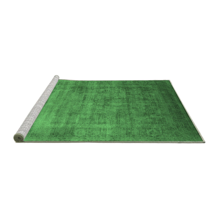 Sideview of Machine Washable Oriental Emerald Green Industrial Area Rugs, wshurb1555emgrn