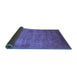 Sideview of Oriental Blue Industrial Rug, urb1555blu