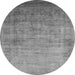 Round Machine Washable Oriental Gray Industrial Rug, wshurb1555gry