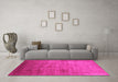 Machine Washable Oriental Pink Industrial Rug in a Living Room, wshurb1555pnk