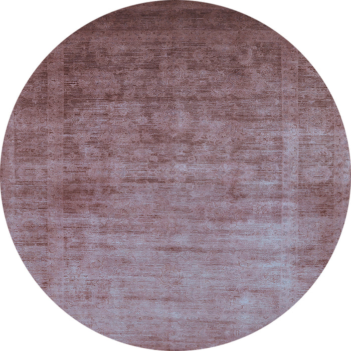 Round Oriental Light Blue Industrial Rug, urb1555lblu