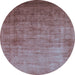 Round Oriental Light Blue Industrial Rug, urb1555lblu