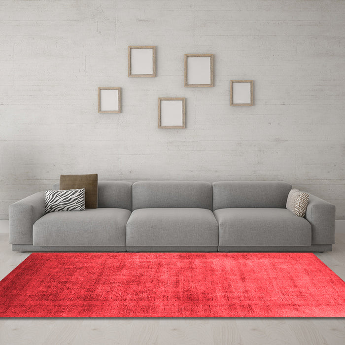 Industrial Red Washable Rugs