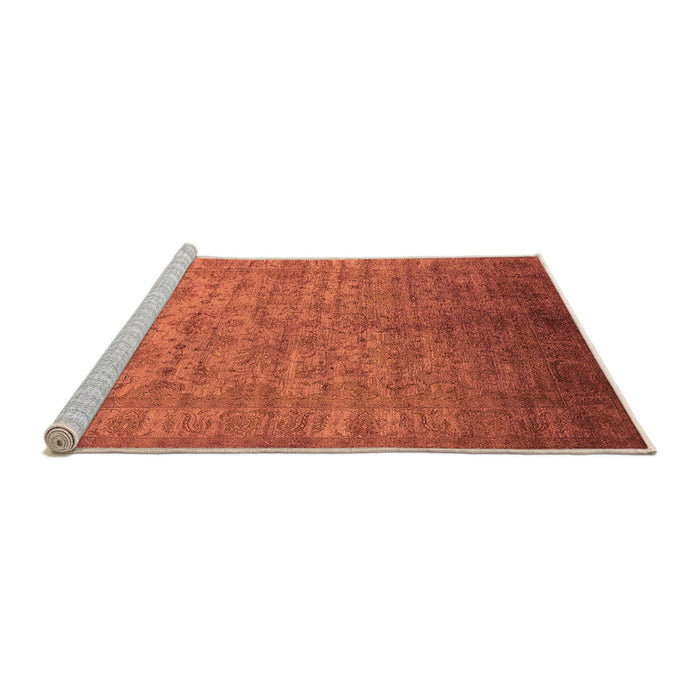 Sideview of Machine Washable Oriental Orange Industrial Area Rugs, wshurb1556org