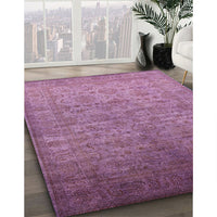 Mid-Century Modern Deep Mauve Purple Oriental Rug, urb1556