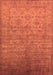 Machine Washable Oriental Orange Industrial Area Rugs, wshurb1556org