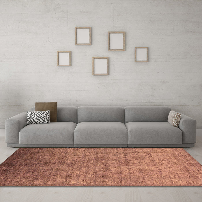 Machine Washable Oriental Brown Industrial Rug in a Living Room,, wshurb1556brn