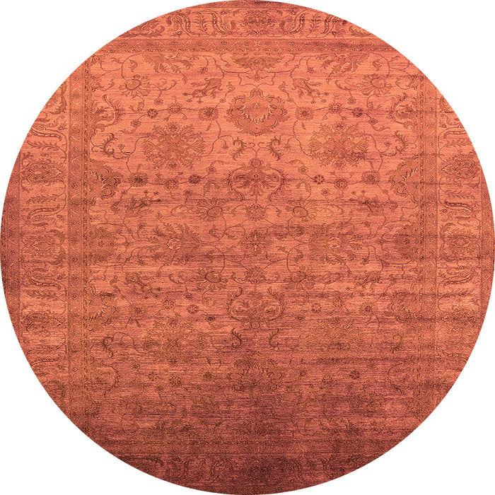 Round Oriental Orange Industrial Rug, urb1556org
