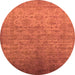 Round Oriental Orange Industrial Rug, urb1556org