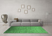 Machine Washable Oriental Emerald Green Industrial Area Rugs in a Living Room,, wshurb1556emgrn
