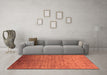 Machine Washable Oriental Orange Industrial Area Rugs in a Living Room, wshurb1556org