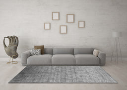 Machine Washable Oriental Gray Industrial Rug in a Living Room,, wshurb1556gry