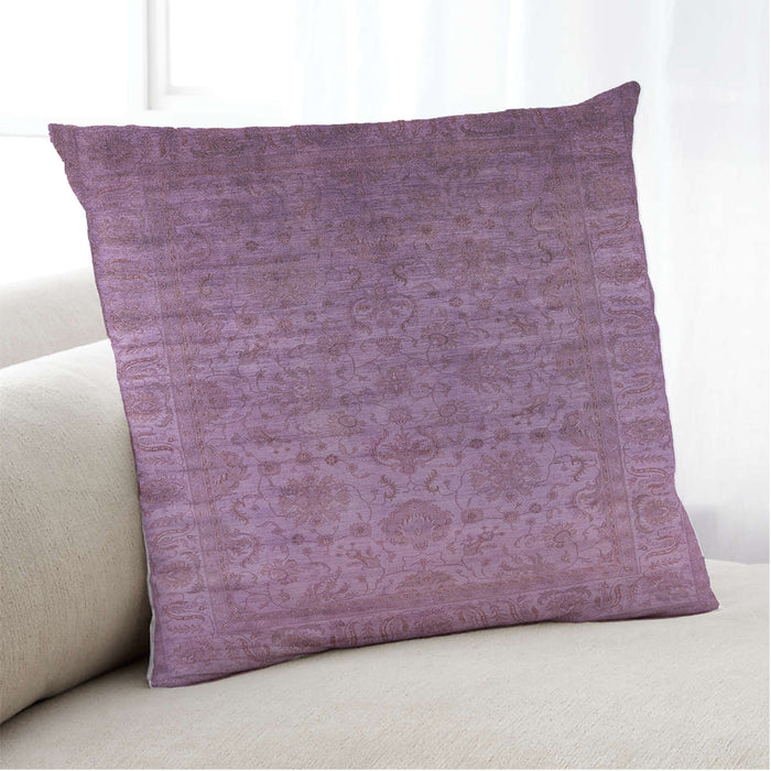 Lifestyle Image of Mid-Century Modern Urban Square Deep Mauve Purple Throw Pillow, 18 inch by 18 inch, pwurb1556