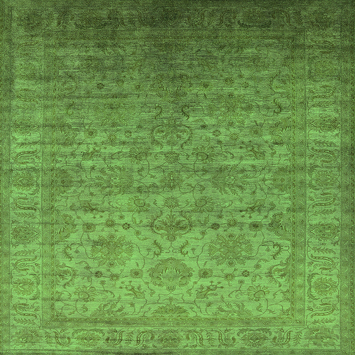 Square Oriental Green Industrial Rug, urb1556grn