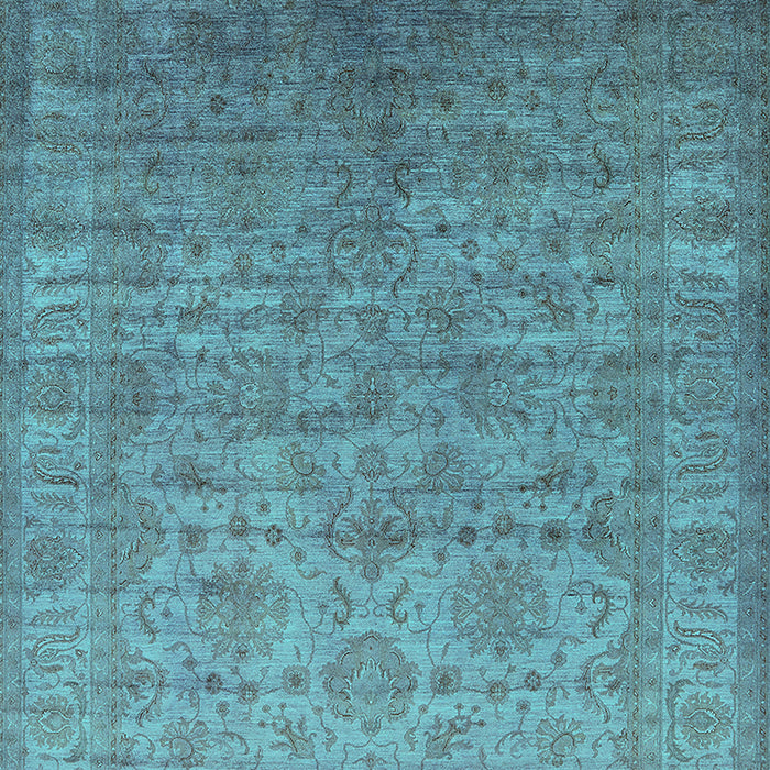 Machine Washable Oriental Turquoise Industrial Area Rugs, wshurb1556turq