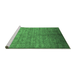 Sideview of Machine Washable Oriental Emerald Green Industrial Area Rugs, wshurb1556emgrn