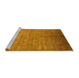Sideview of Machine Washable Oriental Yellow Industrial Rug, wshurb1556yw