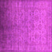 Square Machine Washable Oriental Pink Industrial Rug, wshurb1556pnk