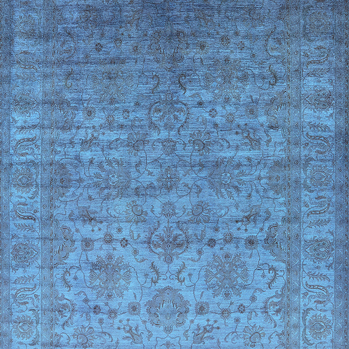 Machine Washable Oriental Light Blue Industrial Rug, wshurb1556lblu