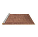 Sideview of Machine Washable Oriental Brown Industrial Rug, wshurb1557brn